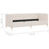 vidaXL Tagesbett mit Matratze USB Creme Stoff 90x200 cm