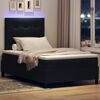 vidaXL Boxspringbett mit Matratze mit LED Schwarz 120 x 190 cm Stoff