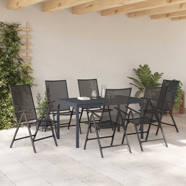 vidaXL Garten Essgruppe 7 pcs Anthrazit Stahl