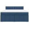 vidaXL Boxspringbett mit Matratze Blau 180x200 cm Stoff