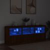 vidaXL Sideboard mit LED-Leuchten Braun Eichen-Optik 181,5x37x67 cm
