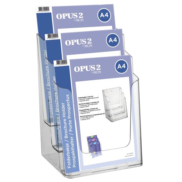 Europel Prospekthalter 3xA4 Transparent Acryl