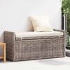 vidaXL Sitzbank mit Stauraum mit Kissen Grau 110 x 40 x 50 cm Rattan