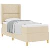 vidaXL Boxspringbett mit Matratze mit Kopfteil Creme 80 x 200 cm Stoff