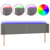 vidaXL LED Kopfteil Dunkelgrau 203x16x78/88 cm Stoff