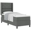 vidaXL Boxspringbett mit Kissen Dunkelgrau 200 x 80 cm Stoff