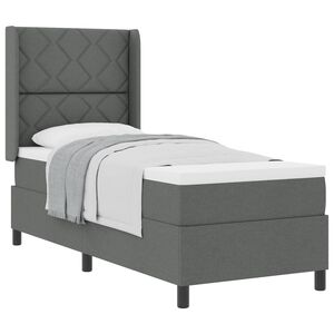 vidaXL Boxspringbett mit Kissen Dunkelgrau 200 x 80 cm Stoff