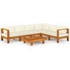 vidaXL 7-teiliges Garten-Lounge-Set mit Kissen 100 x 60 cm Akazienholz