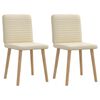 vidaXL Esszimmerstühle 2 Stk. Creme Stoff
