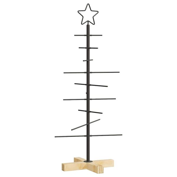 vidaXL Metall Weihnachtsbaum Schwarz 90 cm Pulverbeschichteter Stahl