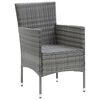 vidaXL 5-tlg. Garten-Essgruppe Grau Poly Rattan und Glas