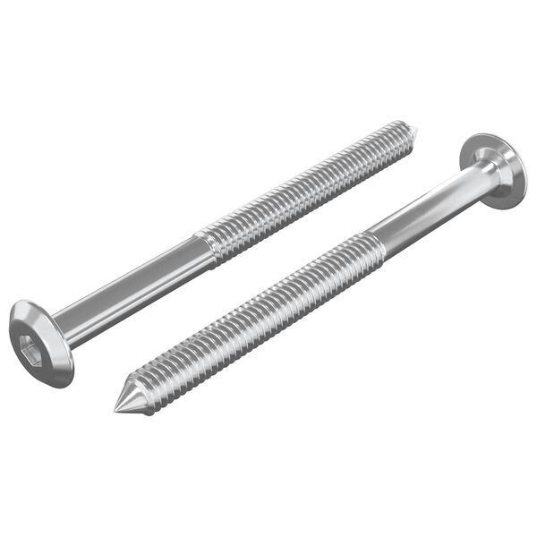 vidaXL M&ouml;bel-Schrauben 2 pcs Silber M6 x 70 mm Stahl
