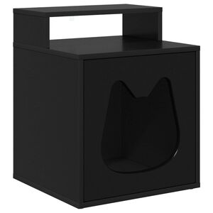 vidaXL Katzenhaus Schwarz 42,5 x 40 x 53,5 cm Holzwerkstoff