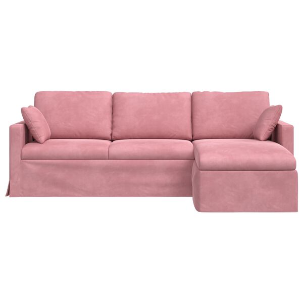 vidaXL Sofa Rosa Gesamtabmessungen: 228 x 134 x 80 cm (B x T x H) Samt
