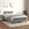 vidaXL Boxspringbett mit Matratze Hellgrau 120x190 cm Samt