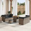 vidaXL Gartensofa-set mit Kissen 9 pcs Grau Poly-Rattan