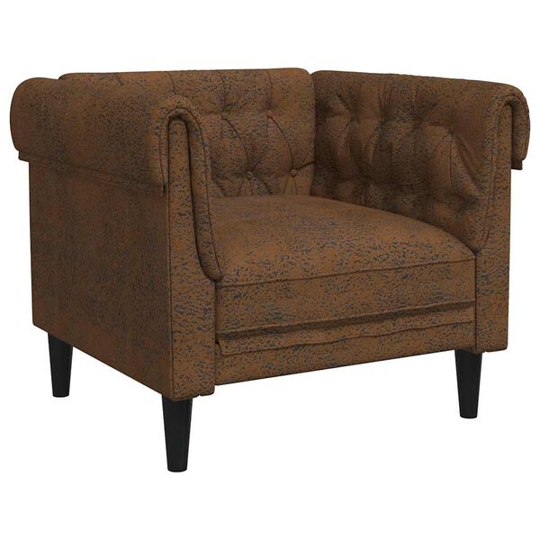 vidaXL Chesterfield-Sessel Braun Stoff