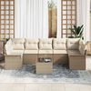 vidaXL Gartensofa-set mit Kissen 8 pcs Beige und Creme Poly-Rattan