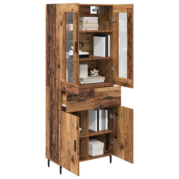 vidaXL Highboard mit Schubladen 2 pcs Altholz Holzwerkstoff