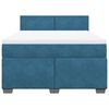 vidaXL Boxspringbett mit Matratze Blau 160x200 cm Samt