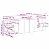 vidaXL Kopfteil mit Schrank mit Schubladen 3 pcs Altholz Holzwerkstoff