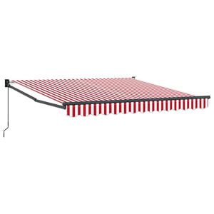 vidaXL Ausziehbare Markise Rot und Wei&szlig; 350 x 250 cm