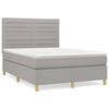 vidaXL Boxspringbett mit Matratze Hellgrau 140x200 cm Stoff