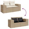 vidaXL 10-tlg. Garten-Sofagarnitur mit Kissen Beige Poly Rattan