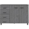 vidaXL Sideboard HAMAR Dunkelgrau 113x40x80 cm Massivholz Kiefer