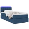 vidaXL Bett mit Stauraum und LED mit Matratze Blau 90 x 200 cm Stoff