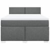 vidaXL Boxspringbett mit Matratze Dunkelgrau 160x200 cm Stoff