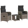 vidaXL Garten-Lounge-Set 3 stk. Grau und Dunkelgrau