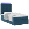 vidaXL Ottoman-Bett mit Matratzen & LEDs Dunkelblau 90x190 cm Samt