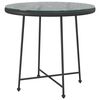 vidaXL Esstisch Schwarz &Oslash;80 cm Hartglas und Stahl