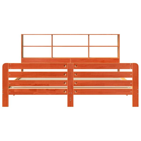 vidaXL Massivholzbett ohne Matratze Wachsbraun 180x200 Kiefernholz