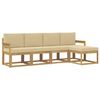 vidaXL Outdoor-Sofagarnitur mit Kissen 5 pcs Wei&szlig; und Beige