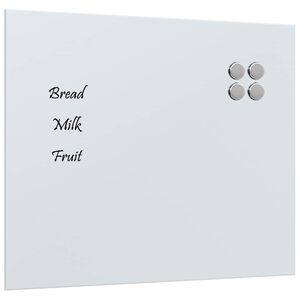 vidaXL Magnettafel Wandmontage Wei&szlig; 60x50 cm Hartglas