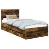 vidaXL Bettrahmen Ger&auml;ucherte Eiche 90 x 190 cm Ingenieurs Holz