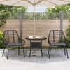 vidaXL Gartenstühle 2 Stk. mit Kissen Schwarz Poly Rattan