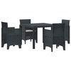 vidaXL Garten Essgruppe 5 pcs Anthrazit Polypropylen