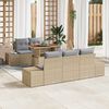 vidaXL Garten-Sofa-Set mit Speicher 6 pcs Beige Poly Rattan