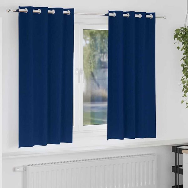 vidaXL Verdunkelungs-Vorhänge mit Ringen 2 pcs Dunkelblau 175 x 140 cm