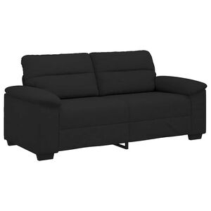vidaXL 2-Sitzer-Sofa Schwarz 140 cm Stoff