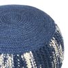 vidaXL Handgestrickter Pouf Blau und Wei&szlig; 50&times;35 cm Wolle