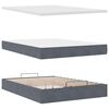 vidaXL Ottoman-Bett mit Matratzen & LEDs Dunkelgrau 140x190 cm Samt