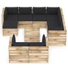 vidaXL 10-tlg. Garten-Lounge-Set mit Kissen Gr&uuml;n Impr&auml;gniertes Holz
