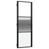 vidaXL Glast&uuml;r Gestreift Schwarz 76 x 3,5 x 201,5 cm Aluminium