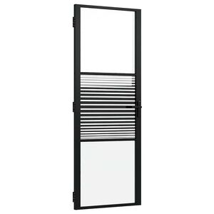 vidaXL Glast&uuml;r Gestreift Schwarz 76 x 3,5 x 201,5 cm Aluminium