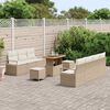 vidaXL Gartensofa-set mit Kissen 10 pcs Beige Poly-Rattan