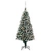 vidaXL K&uuml;nstlicher Weihnachtsbaum mit LEDs Kugeln Zapfen 210 cm
